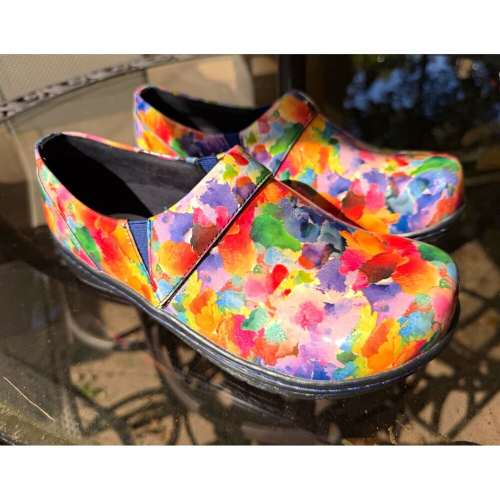 Klogs Medical Slip-On Clogs Multicolor  Print Non-Marking Slip Resistant 9.5